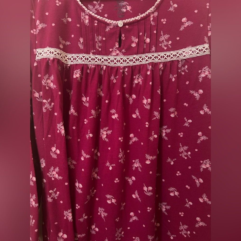 Croft & Barrow Plum/Pink Floral Nightgown - Picture 2 of 4